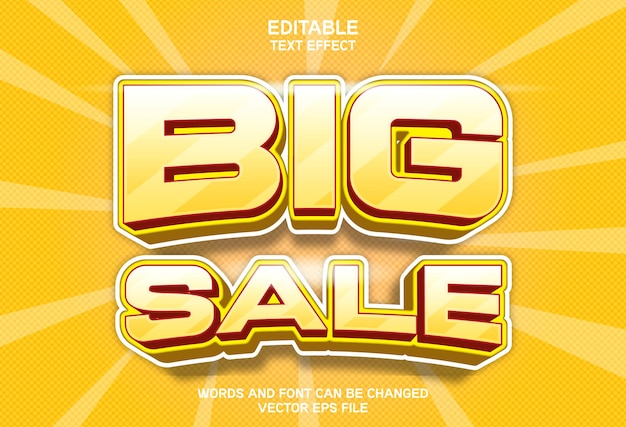 Big sale banner editable text effect