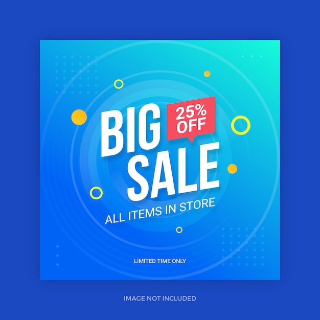 Vector big sale banner in memphis style