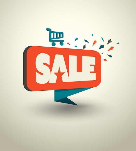 Big sale banner origami style