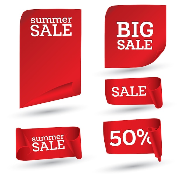 Big Sale Banner Set. Ribbon. Vector Illustration