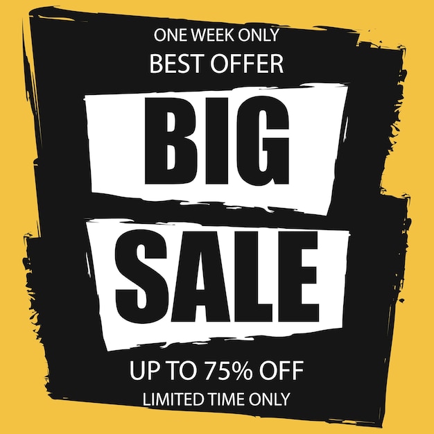 Vector big sale banner template or discount poster design for promotion or advertisement