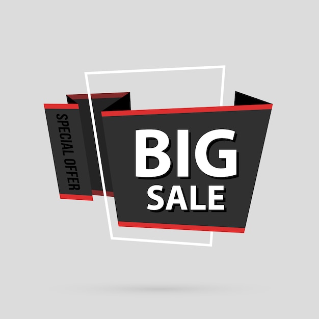 Vector big sale banner template in flat origami style