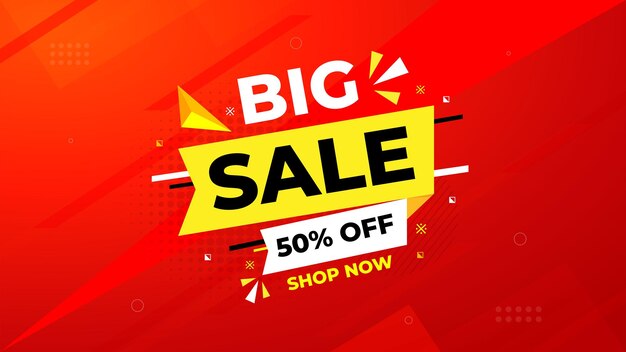 Big Sale Banner vector template Offer Sale label and discounts background marketing poster design