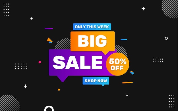 Vector big sale banner with editable text effect