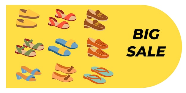 big sale banner with shoes discount banner shoes shop