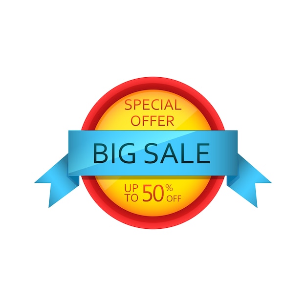 Vector big sale-bannerontwerp met 50% korting