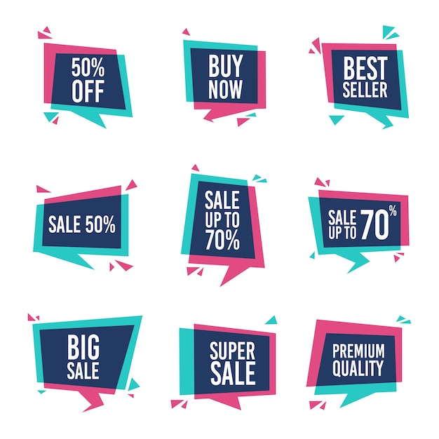 Vector big sale banners set