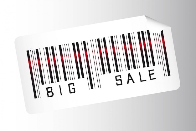 Big sale bar code over gray background vector illustration