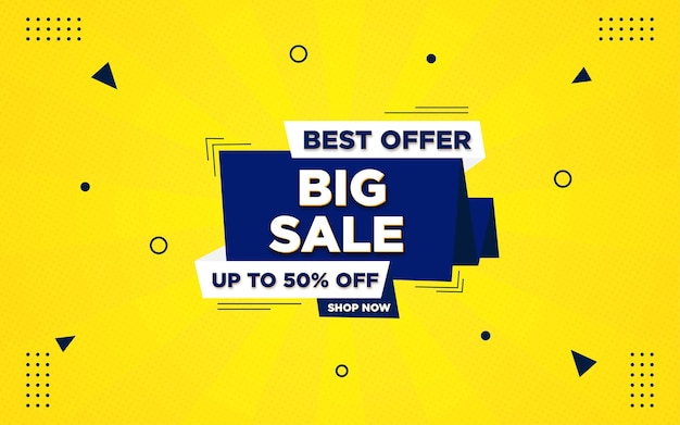 Big sale best offer sale banner with editable text effect