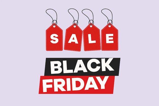 Big sale or black friday concept happy students colored flat vector illustration isolated