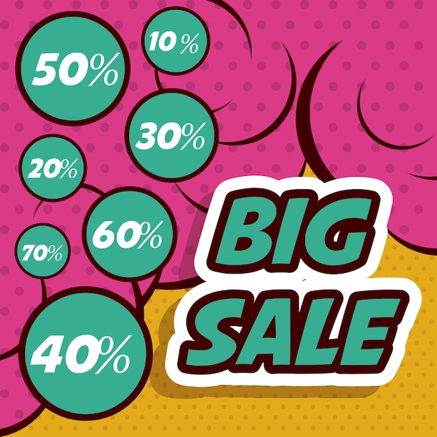 Big sale design over pointed background