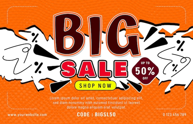 Vector big sale discount banner promotion