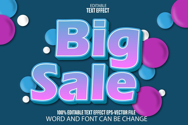 Vector big sale editable text effect flat gradient style