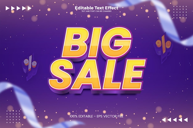 Big sale editable text effect in modern trend style