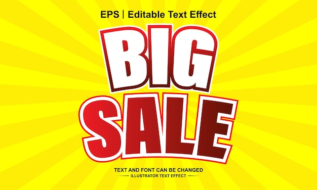 Vector big sale editable text effect