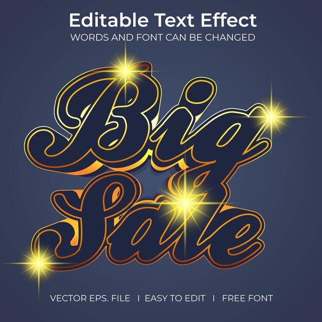 Vector big sale editable text effect