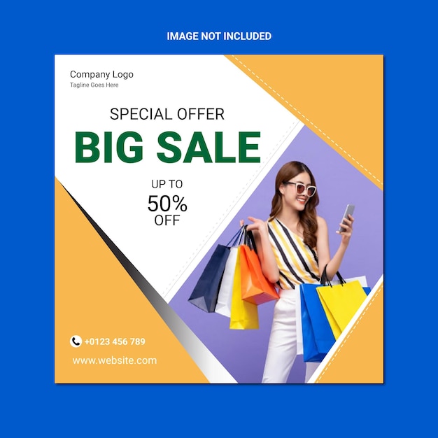 big sale fashion sale Social media feed instagram promotion banner template