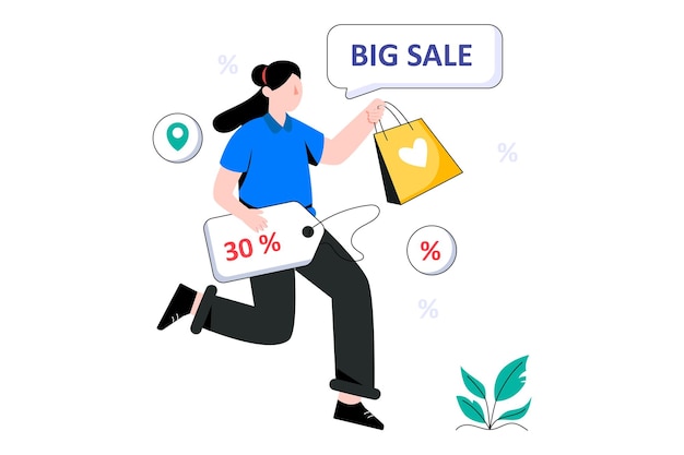 Big Sale Flat Style Design Vector illustration. Stock illustration