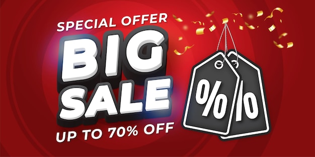 Big sale horizontal banner template design