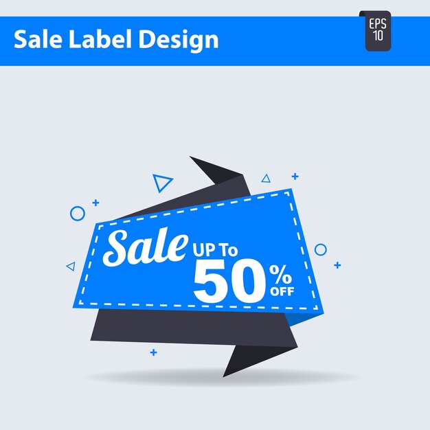 Vector big sale label 50% offer discount, big sale tag