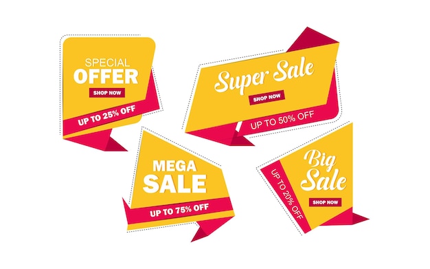 Big Sale label collection with red and yellow color