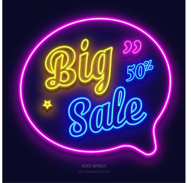 big sale neon glow effect