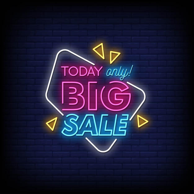 Big Sale Neon Signs Style Text 