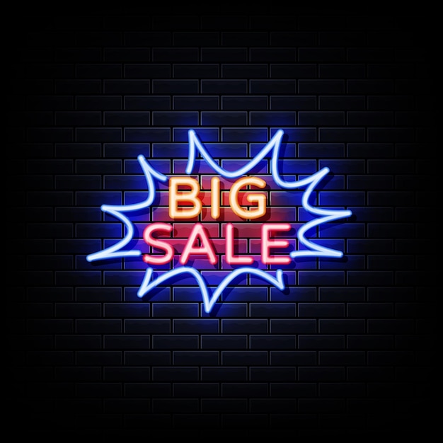 Big sale neon signs style text