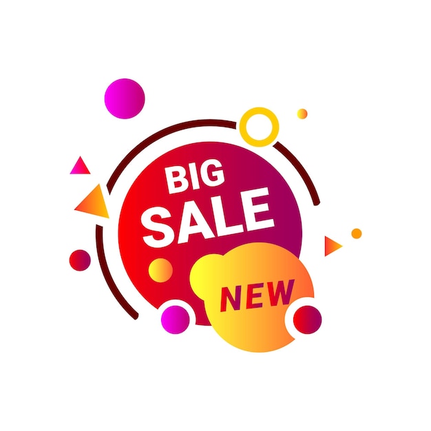 Big sale new logo with circles and circles on a white background