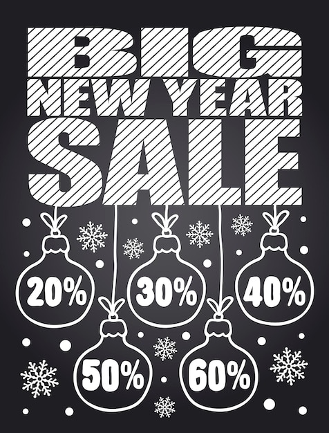 Big Sale New Year chalkboard card