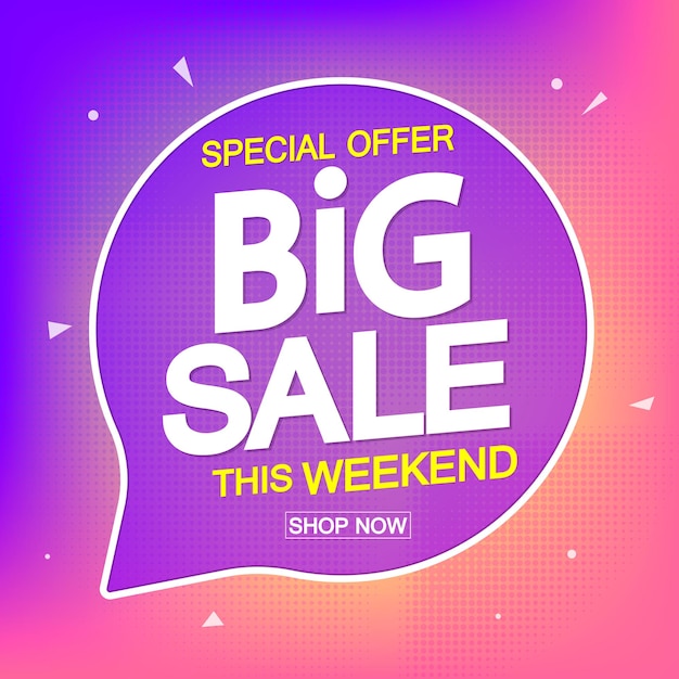 Vector big sale poster design template