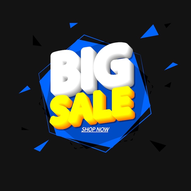 Vector big sale poster design template