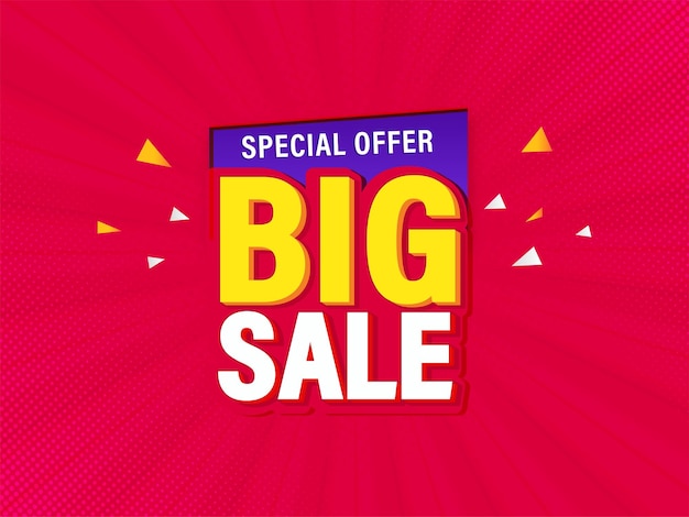 Premium Vector | Big sale poster design with special offer and triangle ...