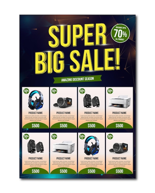 Vector big sale poster flyer template