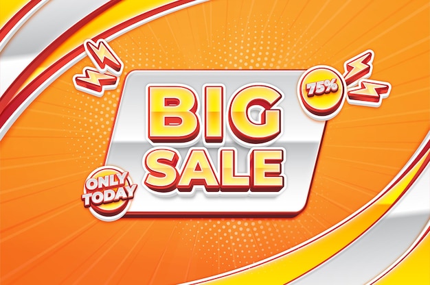 Big Sale promo Banner with abstract shapes