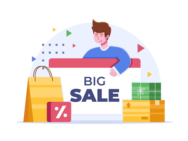 Vector big sale promotion campaign.
discount sale promotion on online marketplace or