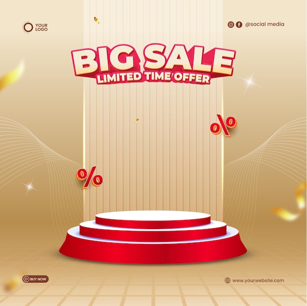 Vector big sale promotion event template banner