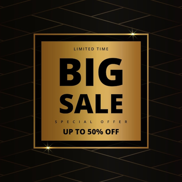 Big sale promotion golden banner template