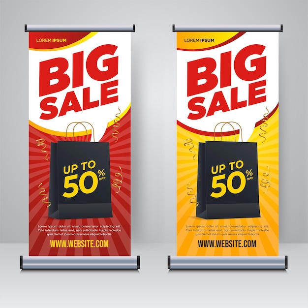 Big sale promotion rollup or x banner design template