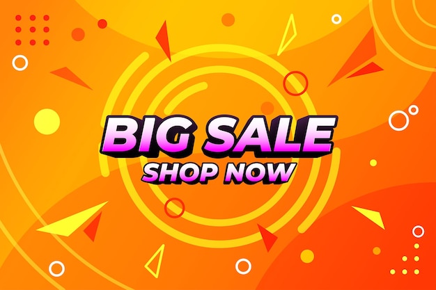 Big sale shop now yellow background