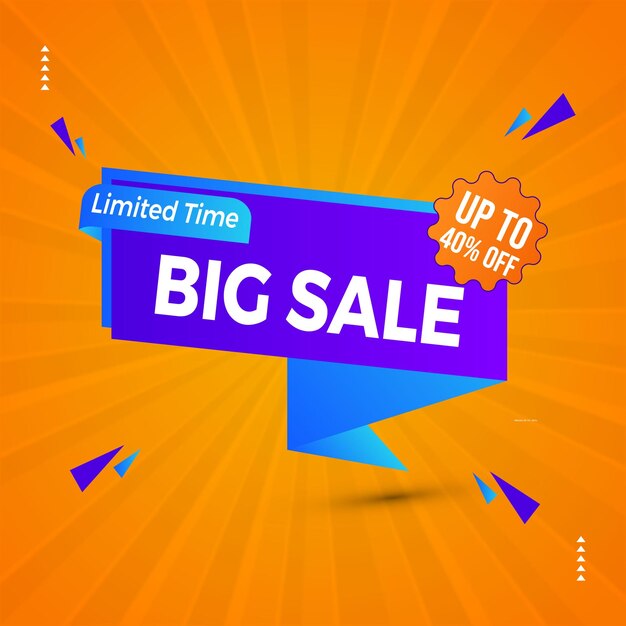 Vector big sale social media post design