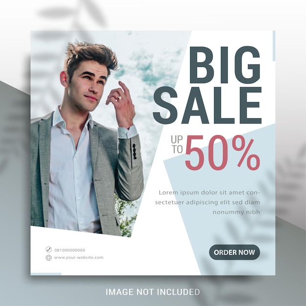 Big sale social media post template for branding and promotion