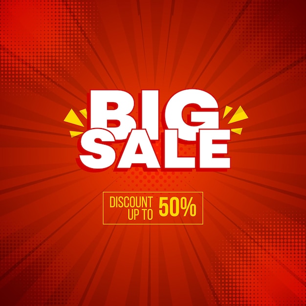Vector big sale special offer banner discount promotion template design