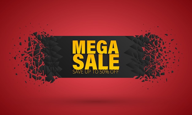 Vector big sale special offer. banner with explosion effect.