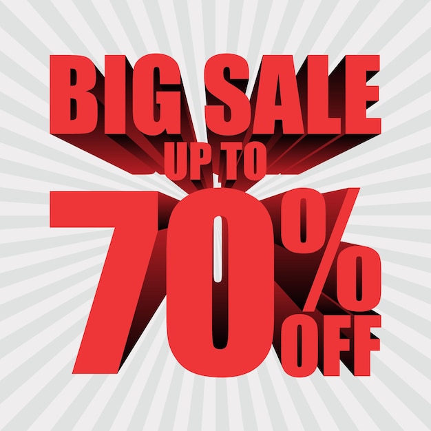 Vector big sale special offer discount template up to 70 percent vector template