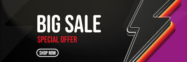 Vector big sale special offer header banner