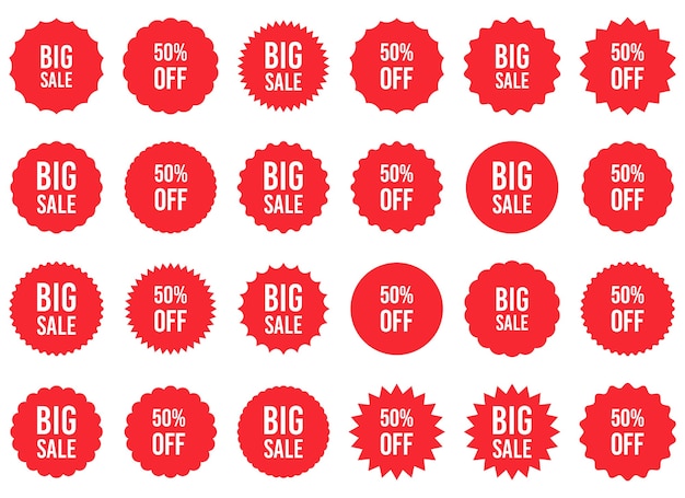 Big sale sticker, isolated on white background