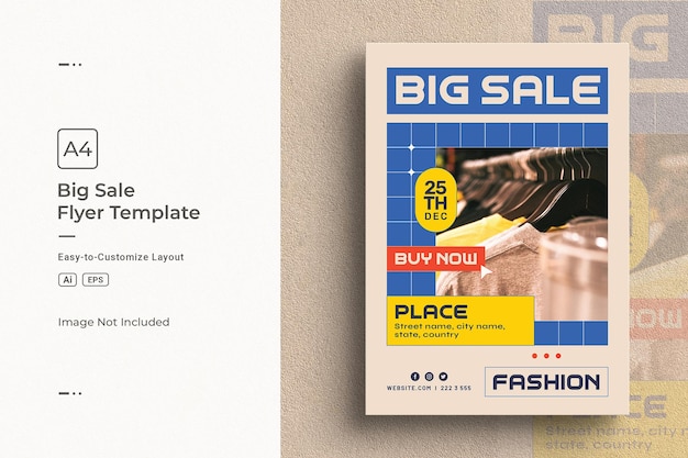 Vector big sale super offer a4 flyer design template