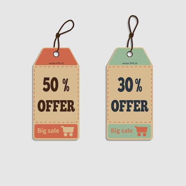 Vector big sale tags vector illustration