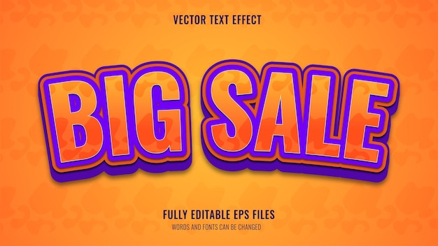 Vector big sale text effect style